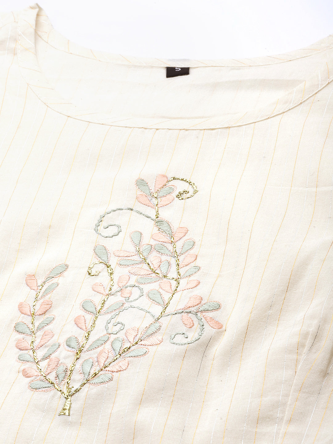 Ishin Women's Off White Embroidered Crop Top with Sharara & Jacket