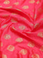 Ishin Women's Art Silk Pink Woven Design Banarasi Saree With Blouse Piece