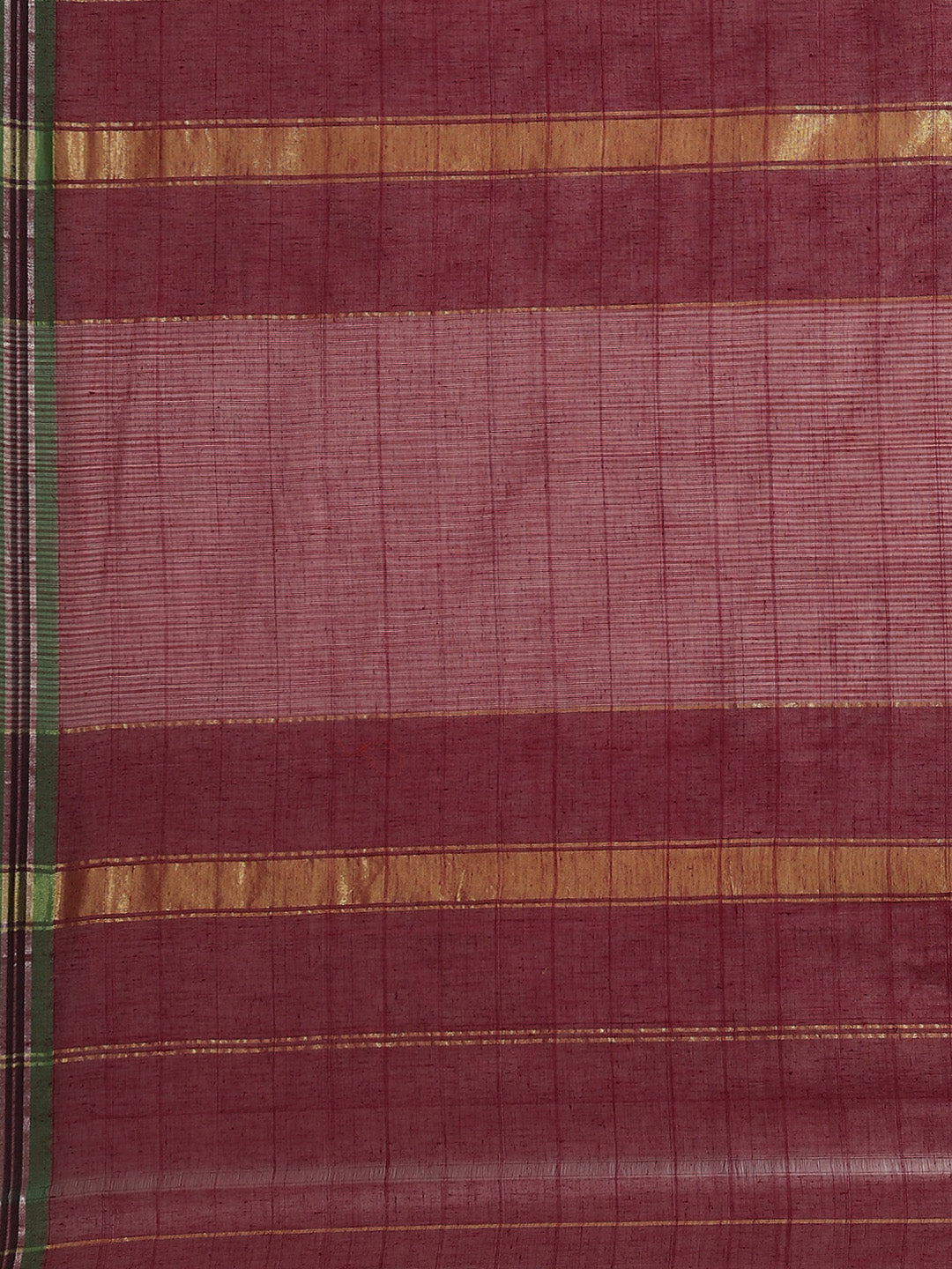 Ishin Women's Cotton Blend Maroon Solid Woven Pochampally Saree With Blouse Piece