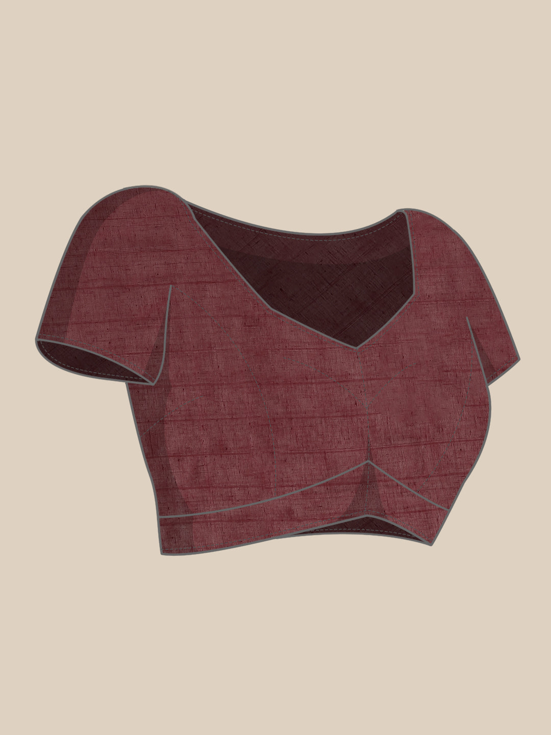 Ishin Women's Cotton Blend Maroon Solid Woven Pochampally Saree With Blouse Piece