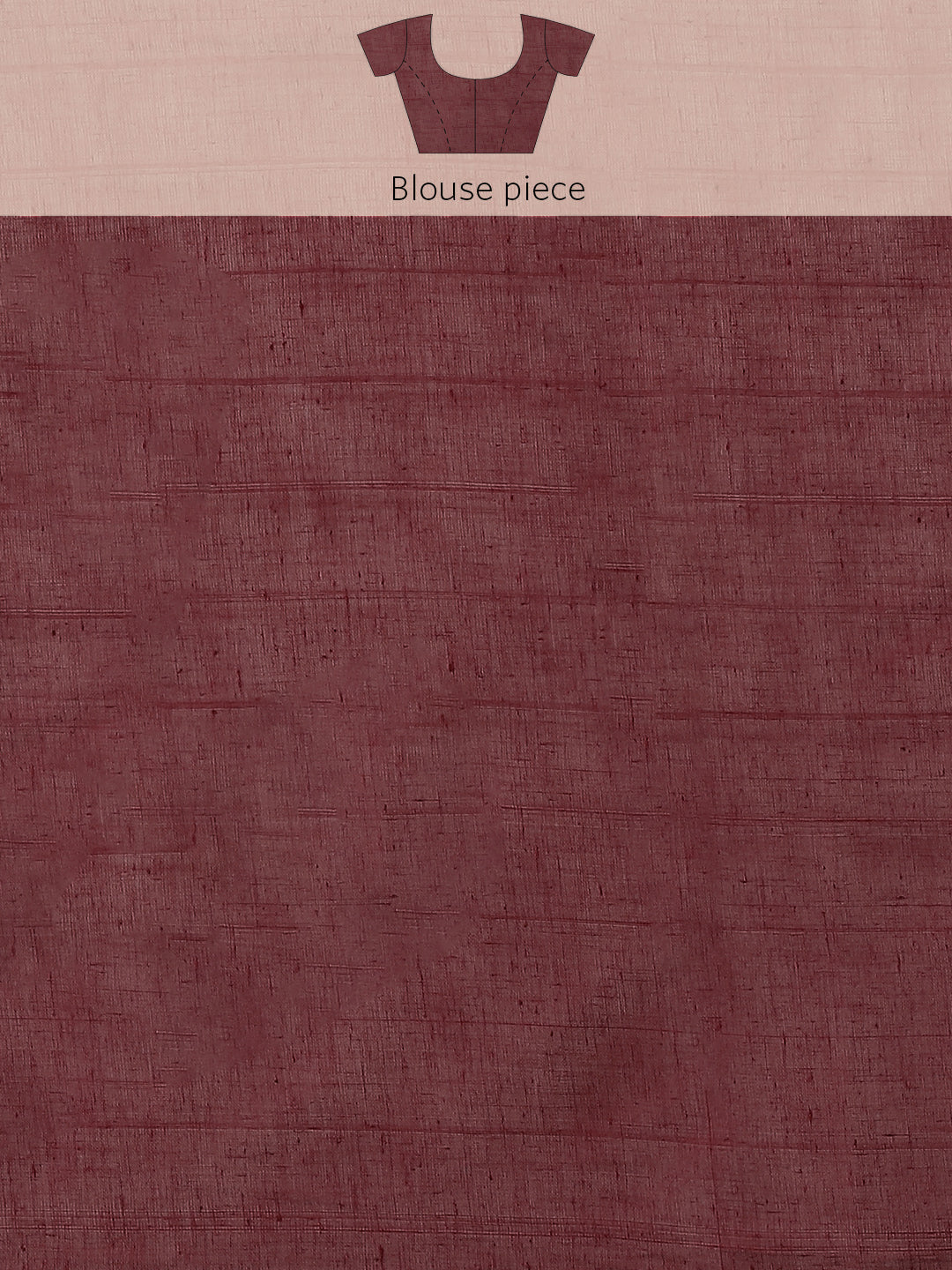 Ishin Women's Cotton Blend Maroon Solid Woven Pochampally Saree With Blouse Piece