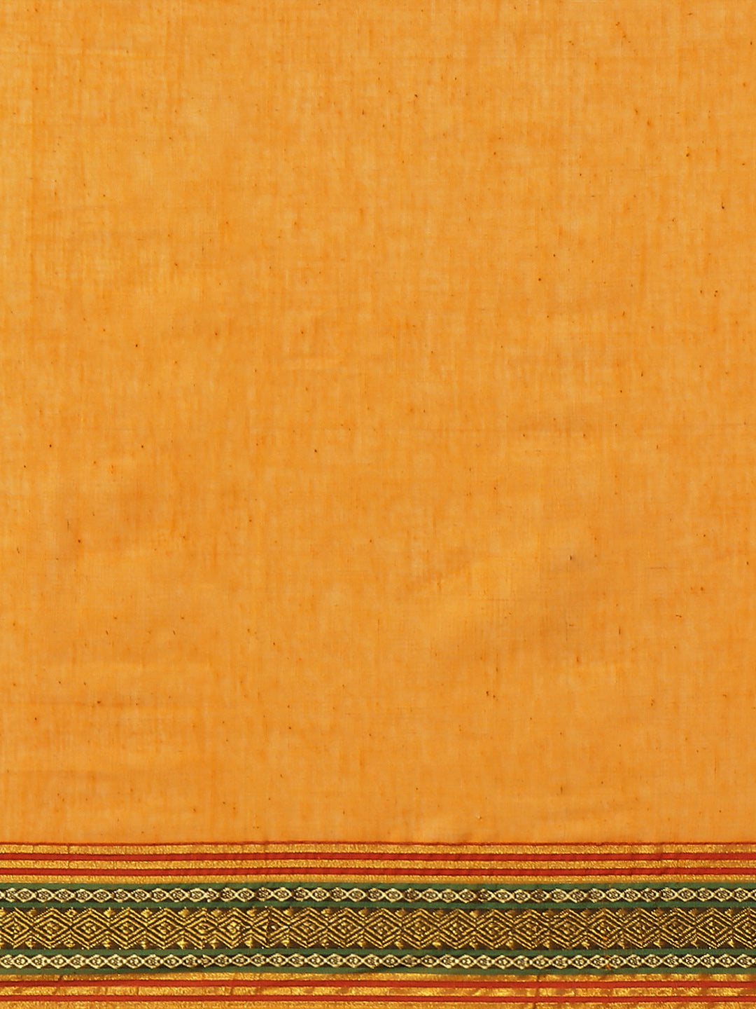 Ishin Women's Cotton Blend Mustard Solid Woven Saree With Blouse Piece