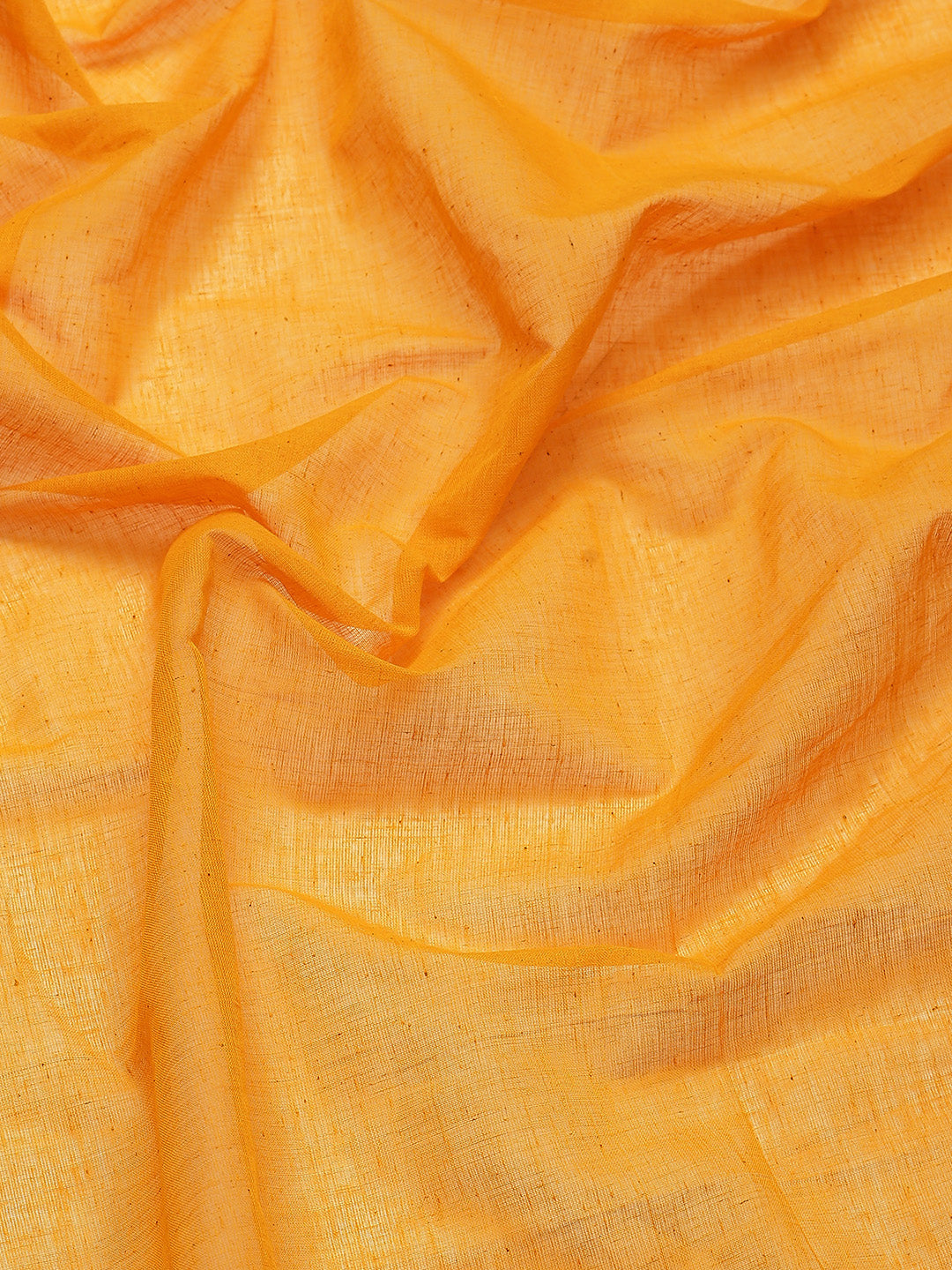 Ishin Women's Cotton Blend Mustard Solid Woven Saree With Blouse Piece