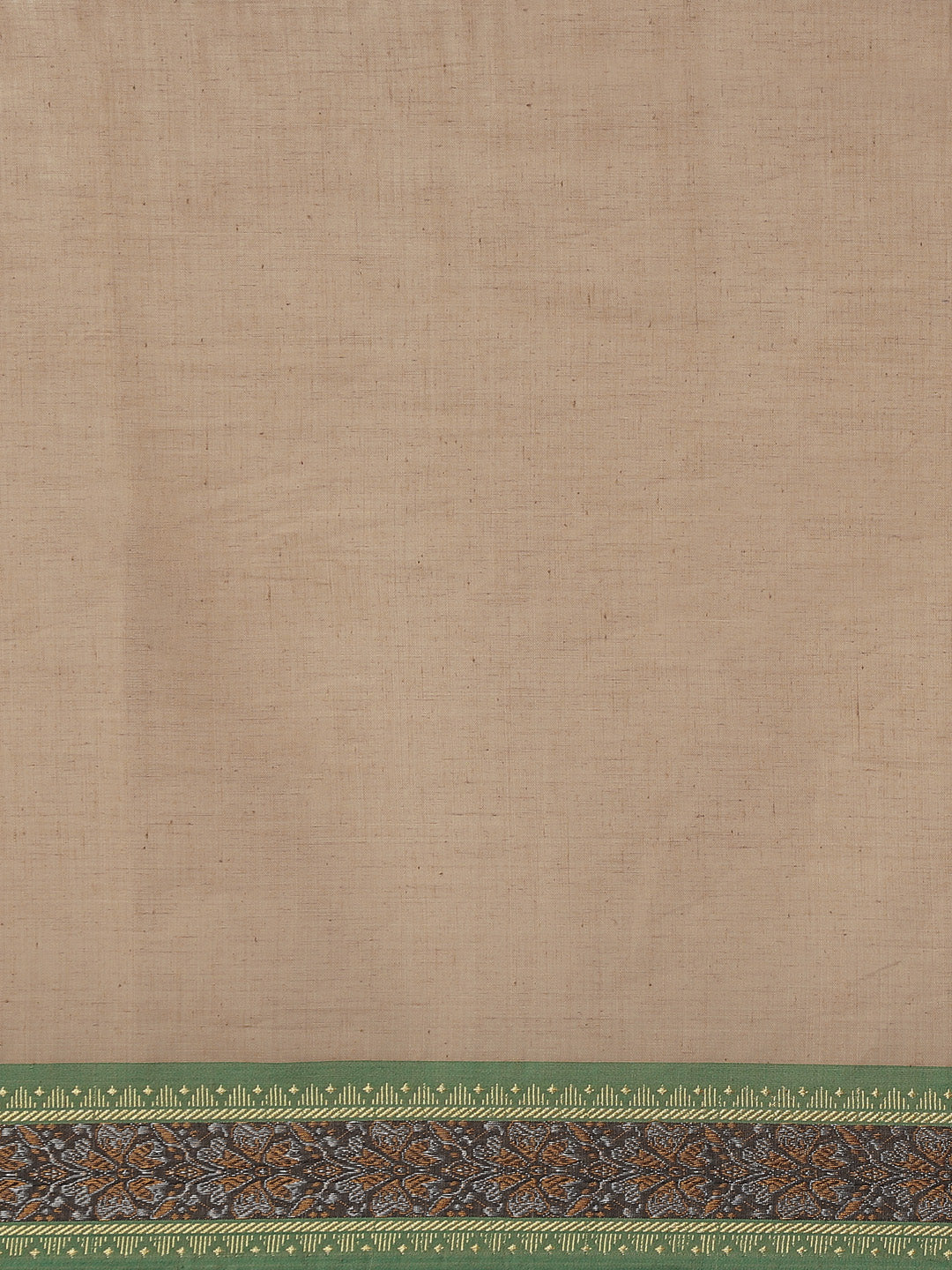Ishin Women's Cotton Blend Beige Solid Woven Design Saree With Blouse Piece