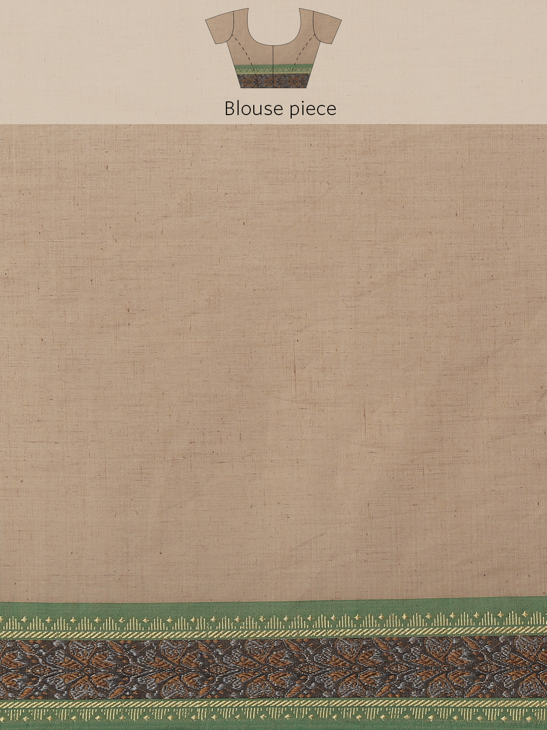 Ishin Women's Cotton Blend Beige Solid Woven Design Saree With Blouse Piece