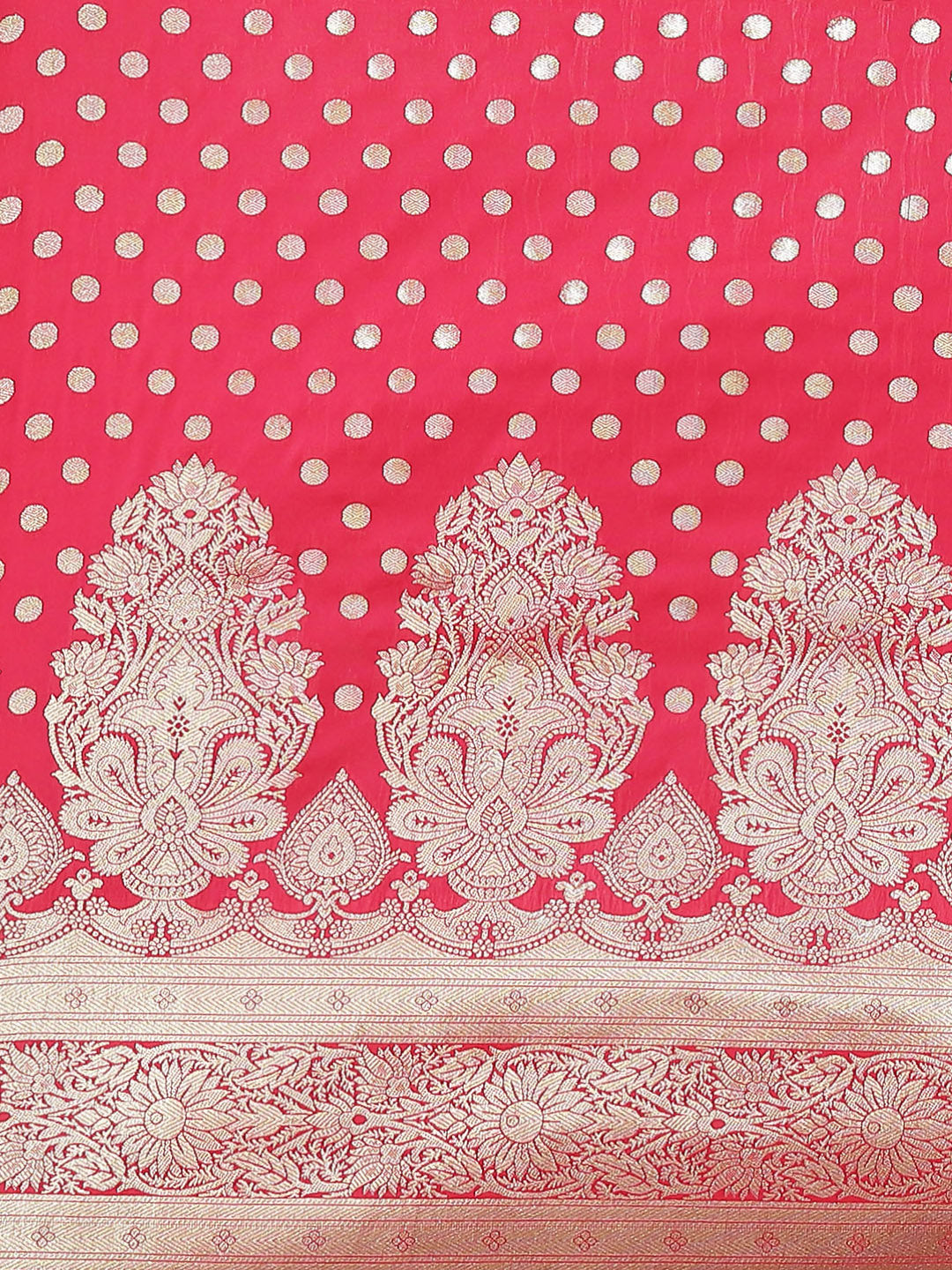 Ishin Women's Silk Blend Pink Woven Design Banarasi Saree With Blouse Piece