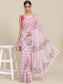 Ishin Women's Silk Blend Pink Printed Saree With Blouse Piece