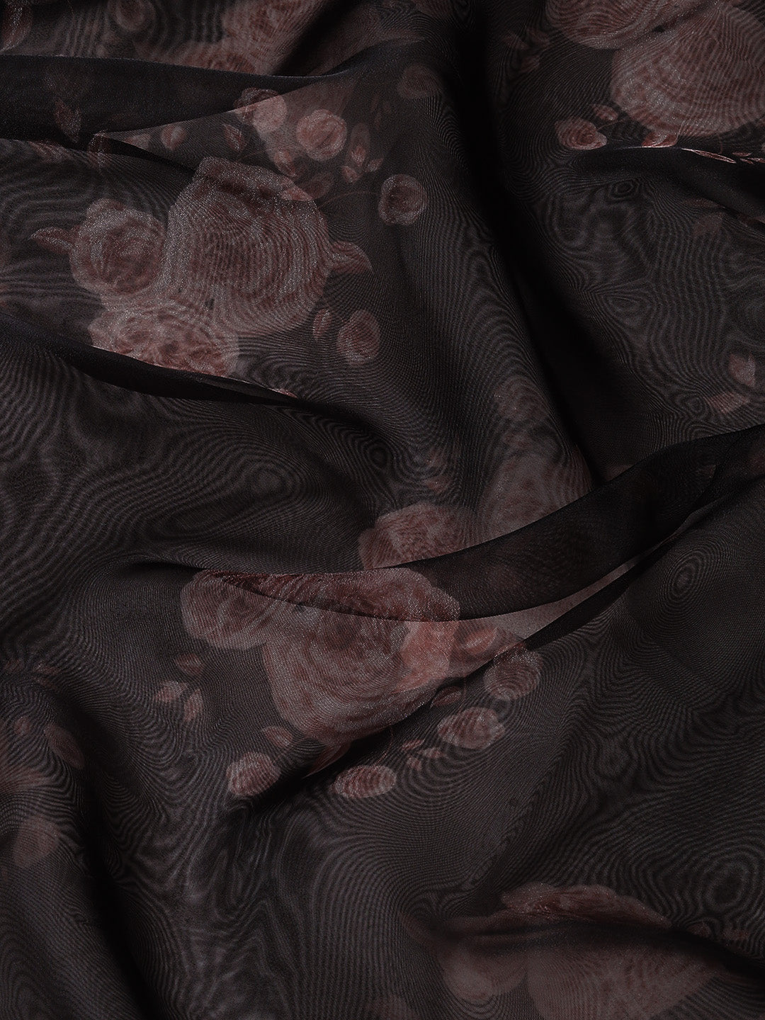 Ishin Women's Organza Black Printed Saree With Blouse Piece
