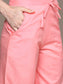 Ishin Women's Pink Yoke Design Straight Kurta with Trouser & Dupatta
