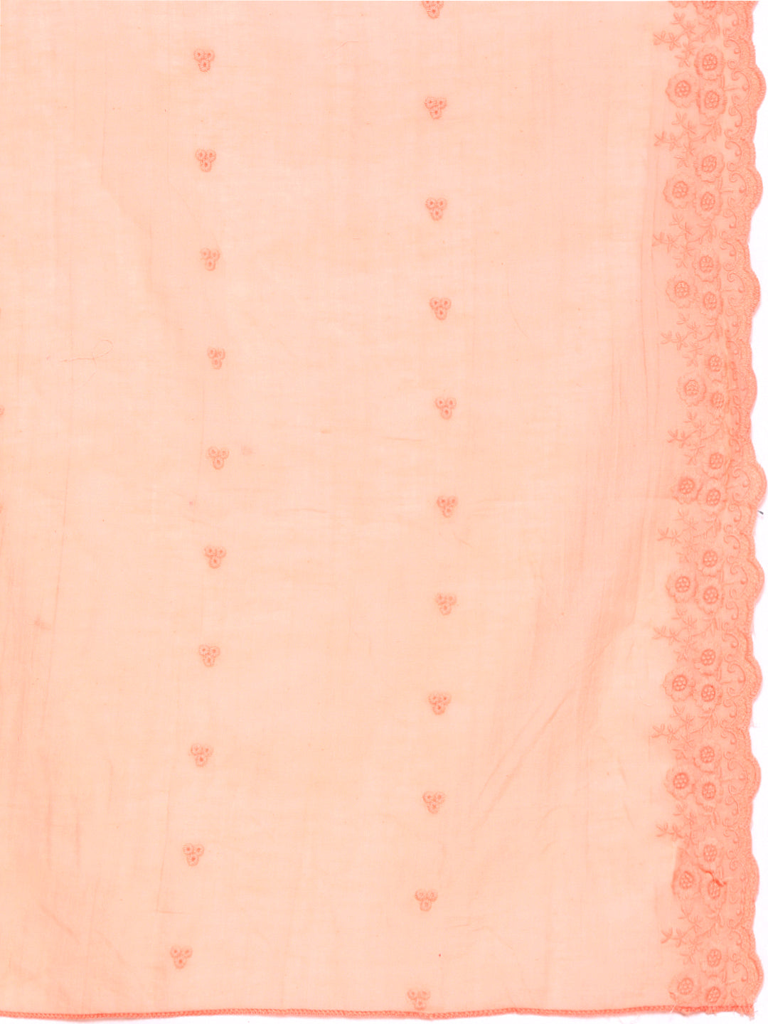 Ishin Women's Peach Embroidered Panelled Kurta with Trouser & Dupatta