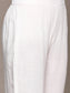 Ishin Women's White Embroidered Straight Kurta with Trouser & Dupatta