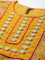 Ishin Women's Mustard Yoke Embroidered Straight Kurta with Trouser & Dupatta