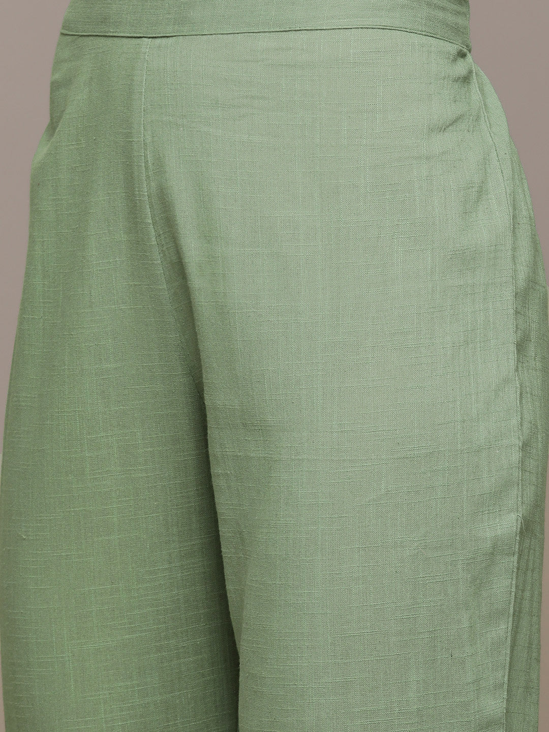 Ishin Women's Green Embroidered A-Line Kurta with Trouser & Dupatta