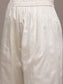 Ishin Women's Cream Embellished A-Line Kurta with Trouser & Dupatta