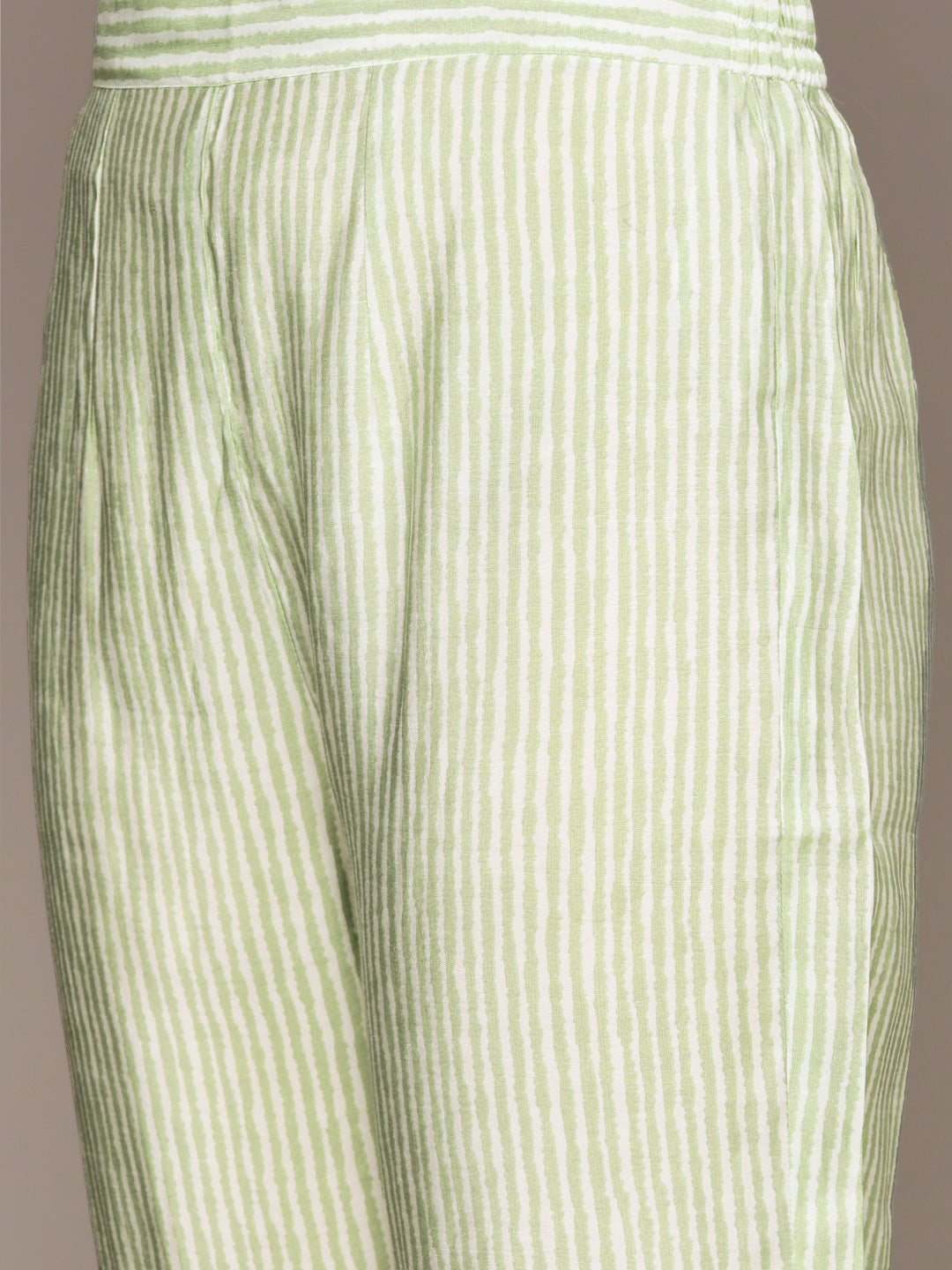 Ishin Women's Off White Gotta patti A-Line Kurta with Trouser & Dupatta