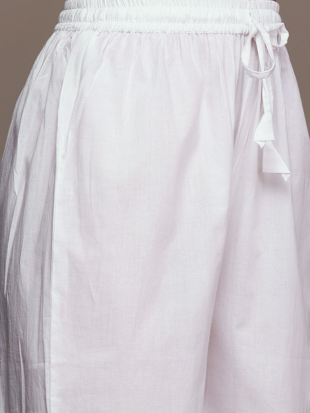 Ishin Women's White Embroidered Anarkali Kurta with Trouser & Dupatta
