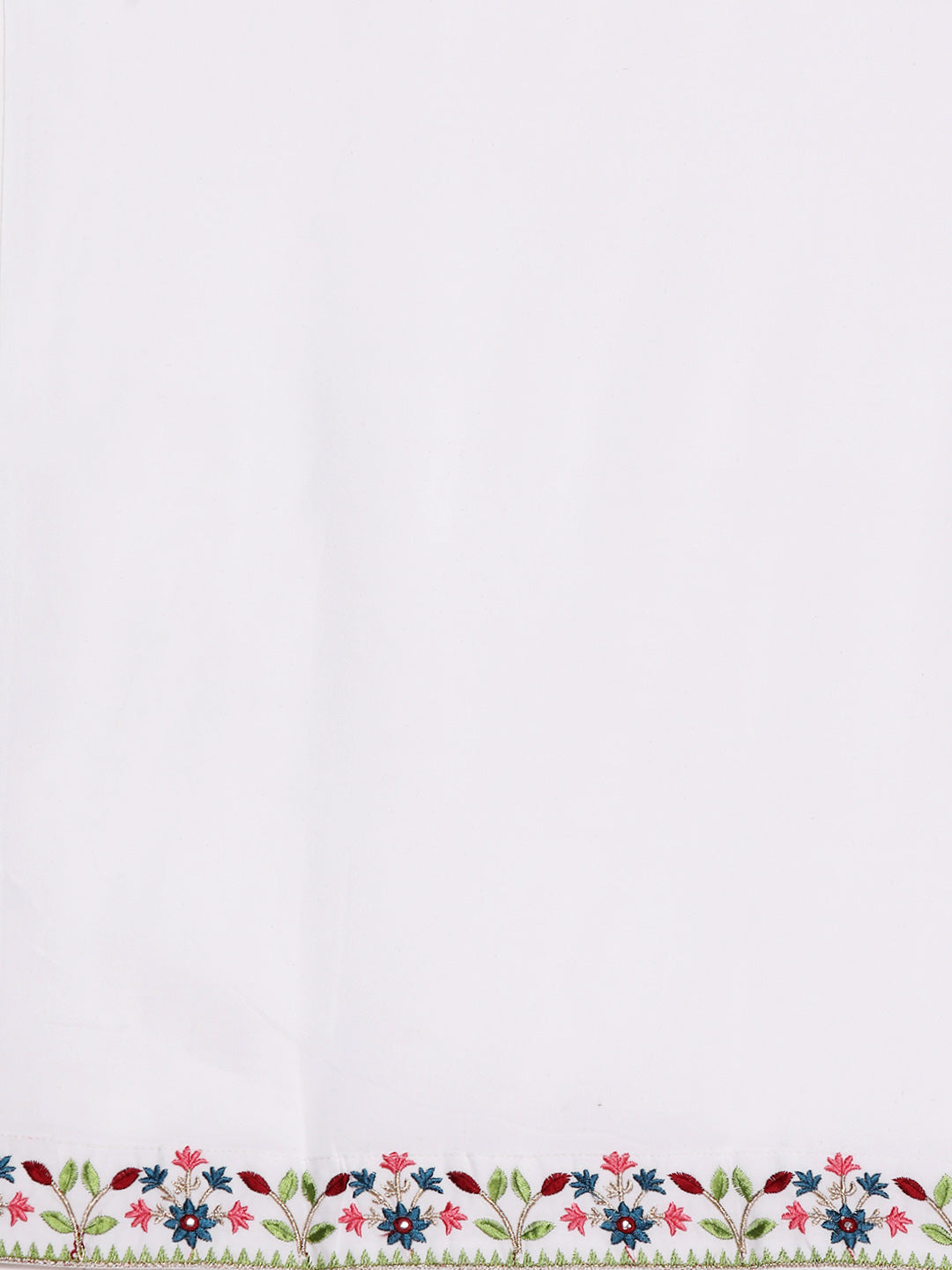 Ishin Women's White Embroidered Anarkali Kurta with Trouser & Dupatta
