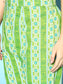 Ishin Women's Cotton Green & Blue Embroidered Anarkali Kurta with Trouser & Dupatta