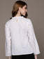Ishin Women's White Embroidered Regular Top
