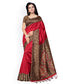 Ishin Poly Silk Red Printed Women's Saree/Sari With Tassels