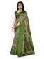 Ishin Poly Silk Green Printed Women's Saree/Sari