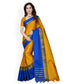 Ishin Poly Silk Mustard Yellow Woven Women's Saree/Sari