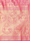 Ishin Poly Silk Pink Woven Women's Saree