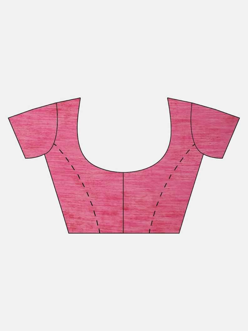 Ishin Poly Cotton Pink Printed Women's Saree
