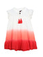 Ishin Girls Rayon White & Red Tie & Dye Flared Dress