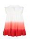 Ishin Girls Rayon White & Red Tie & Dye Flared Dress