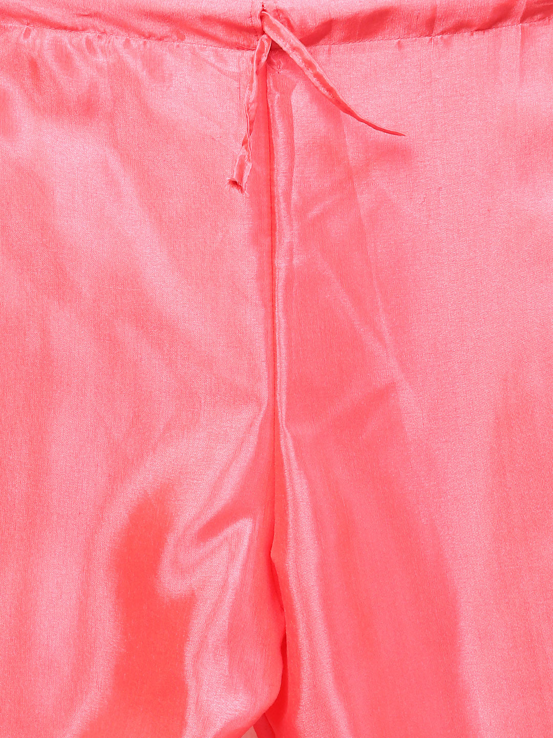 Ishin Women's Chanderi Silk Pink Embroidered A-Line Kurta With Trouser & Dupatta