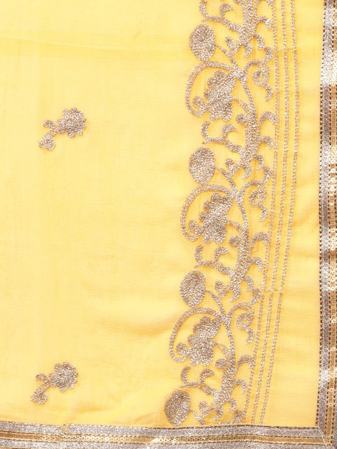 Ishin Women's Poly Cotton Orange Embroidered A-Line Kurta With Trouser & Dupatta