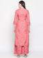 Ishin Women's Rayon Pink Printed A-Line Kurta Palazzo Set