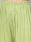 Ishin Women's Rayon Maroon & Green Embroidered A-Line Kurta Sharara Set