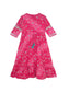 Ishin Girls Pink Embroidered Fit & Flare Dress