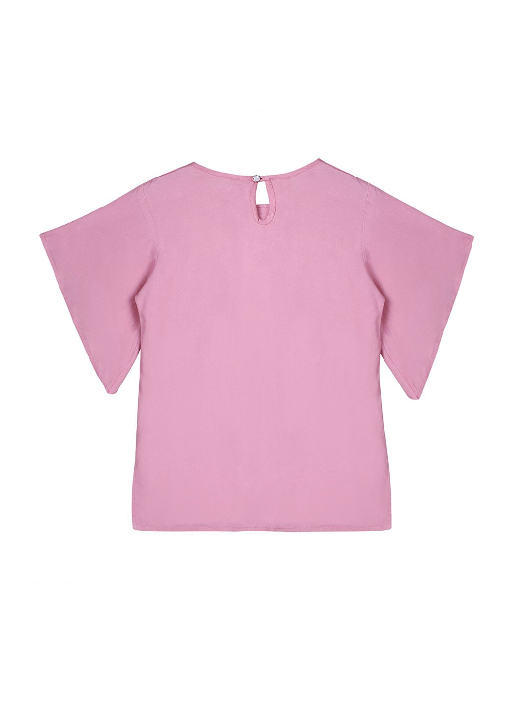 Ishin Girls Viscose Rayon Pink Embroidered Top