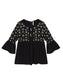 Ishin Girls Viscose Rayon Black Embroidered Top