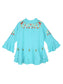 Ishin Girls Viscose Rayon Blue Embroidered Top