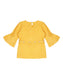 Ishin Girls Cotton Polyester Yellow Embroidered Top