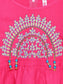Ishin Girls Viscose Rayon Pink Embroidered Top