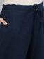 Ishin Women's Navy Blue Bandhani Printed Straight Kurta With Trouser