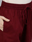 Ishin Women's Maroon Bandhani Printed Straight Kurta With Trouser