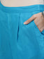 Ishin Women's Blue Leheriya Straight Kurta With Trouser