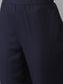 Ishin Women's Viscose Rayon Navy Blue Embroidered A-Line Kurta Trouser Dupatta Set