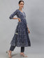 Stylish & Latest Designer Navy Blue Gotta Patti Embroidered Anarkali Kurta Trouser Dupatta Set