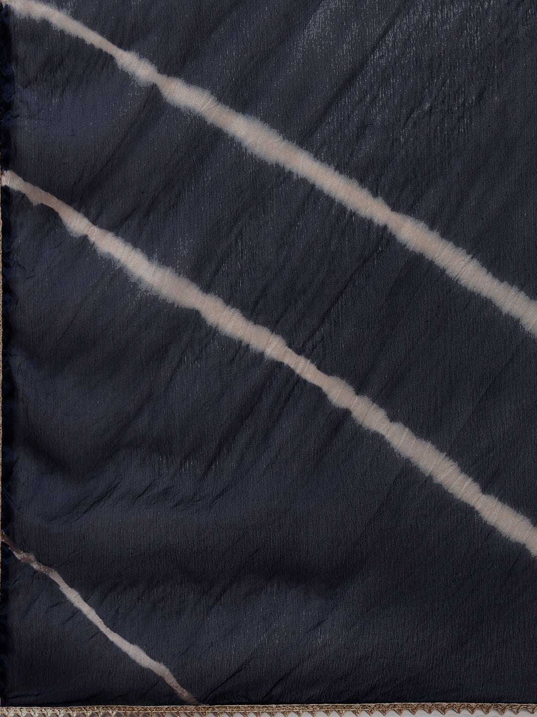 Ishin Women's Silk Blend Navy Blue Embroidered A-Line Kurta Trouser Dupatta Set