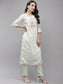 Ishin Women's Chanderi Silk Green Embroidered A-Line Kurta Trouser Dupatta Set