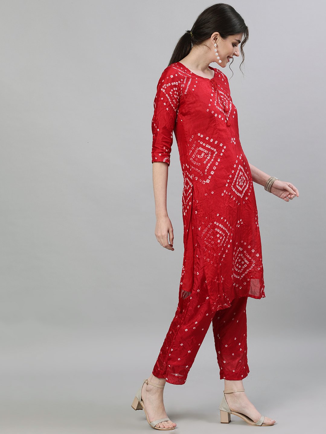 Sindoor- Red Bandhani Suit Set