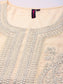 Ishin Women's Off White Zari Embroidered Straight Kurta with Trouser & Dupatta