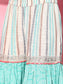 Ishin Women's Rayon Sea Green Gotta Patti Embroidered A-Line Kurta Sharara Dupatta Set 